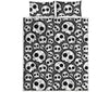 Emo Skull Pattern Print Quilt Bed Set