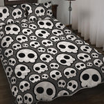 Emo Skull Pattern Print Quilt Bed Set