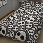 Emo Skull Pattern Print Quilt Bed Set