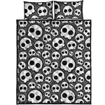 Emo Skull Pattern Print Quilt Bed Set