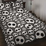 Emo Skull Pattern Print Quilt Bed Set