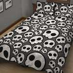 Emo Skull Pattern Print Quilt Bed Set