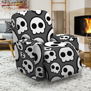 Emo Skull Pattern Print Recliner Slipcover