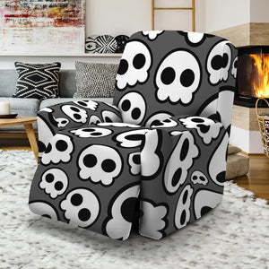 Emo Skull Pattern Print Recliner Slipcover