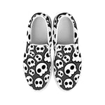 Emo Skull Pattern Print White Slip On Shoes