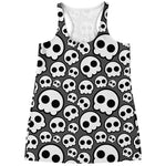 Emo Skull Pattern Print Women's Racerback Tank Top