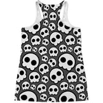 Emo Skull Pattern Print Women's Racerback Tank Top
