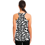 Emo Skull Pattern Print Women's Racerback Tank Top