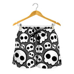 Emo Skull Pattern Print Women's Shorts