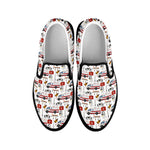 EMS Paramedic Pattern Print Black Slip On Shoes