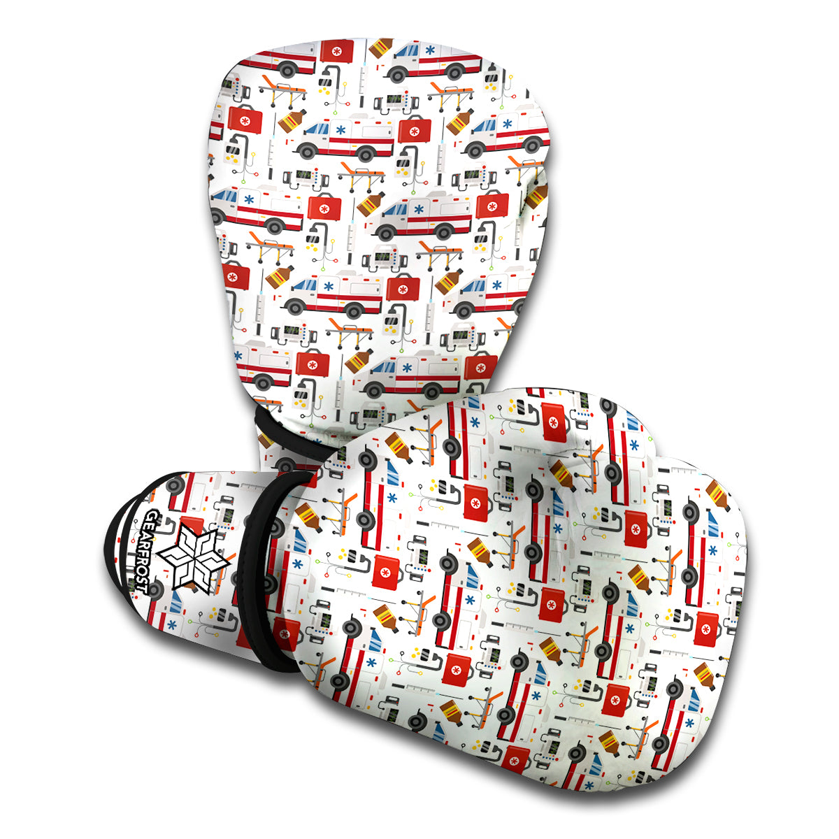 EMS Paramedic Pattern Print Boxing Gloves