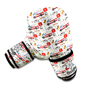 EMS Paramedic Pattern Print Boxing Gloves