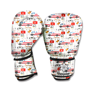 EMS Paramedic Pattern Print Boxing Gloves