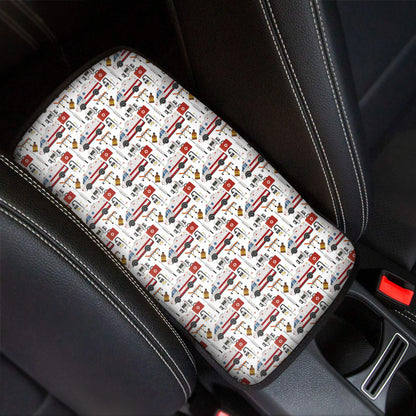 EMS Paramedic Pattern Print Car Center Console Cover