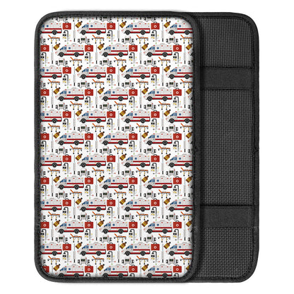EMS Paramedic Pattern Print Car Center Console Cover