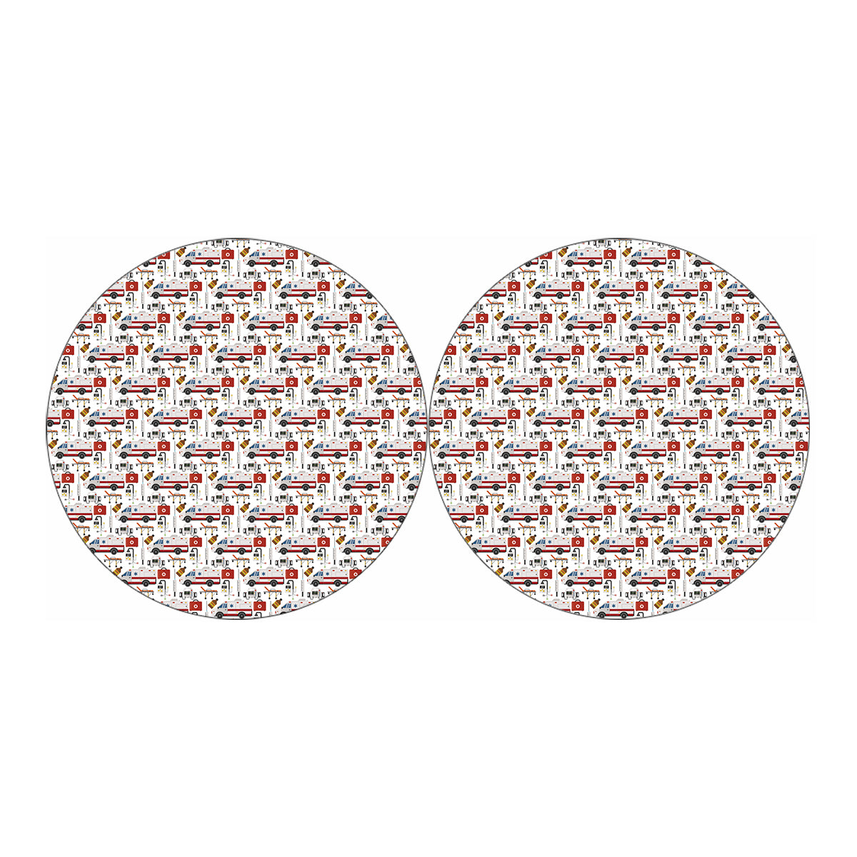 EMS Paramedic Pattern Print Car Coasters