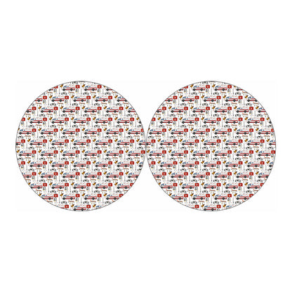 EMS Paramedic Pattern Print Car Coasters