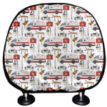 EMS Paramedic Pattern Print Car Headrest Covers
