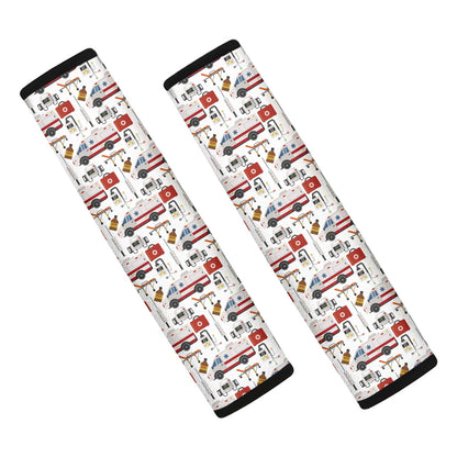 EMS Paramedic Pattern Print Car Seat Belt Covers