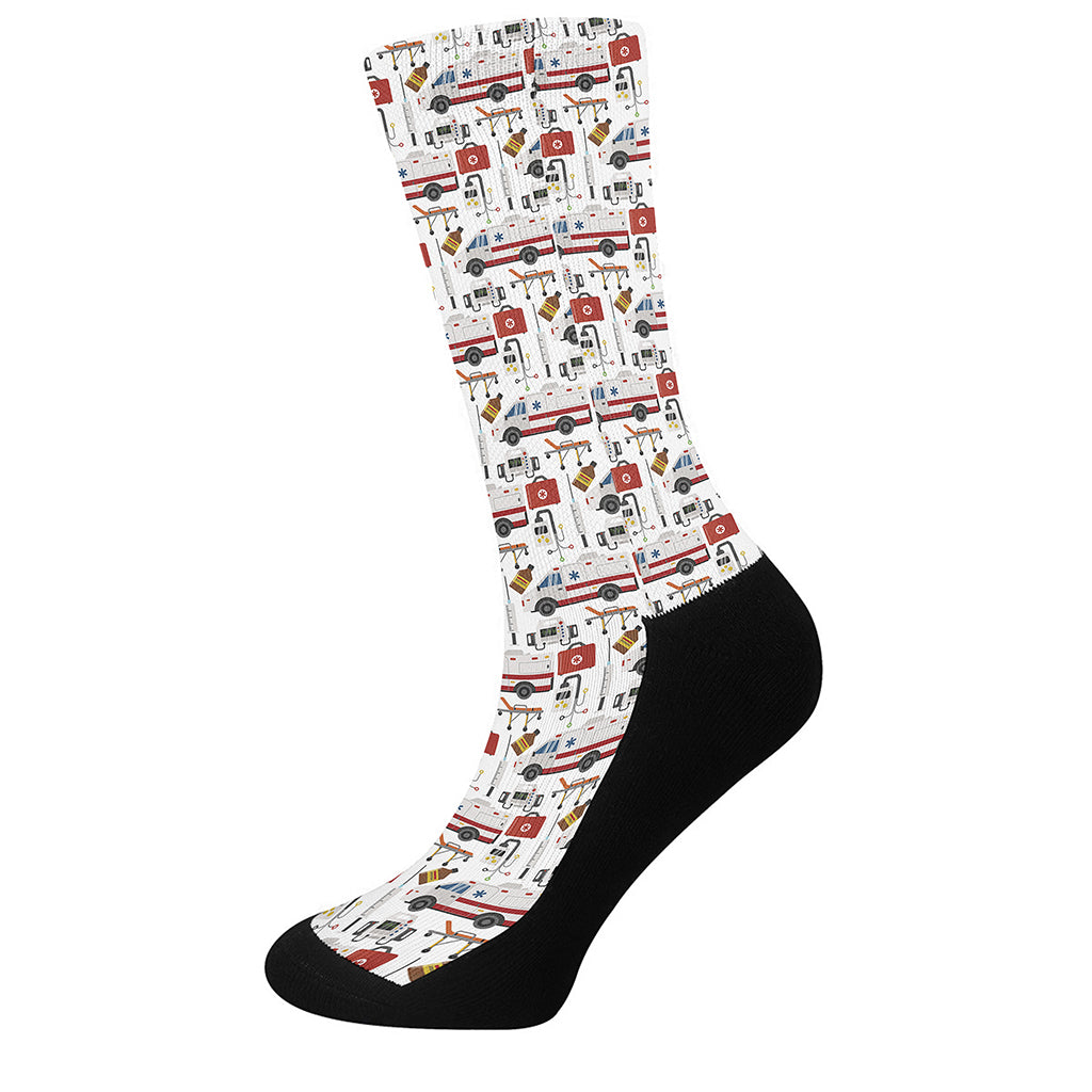 EMS Paramedic Pattern Print Crew Socks