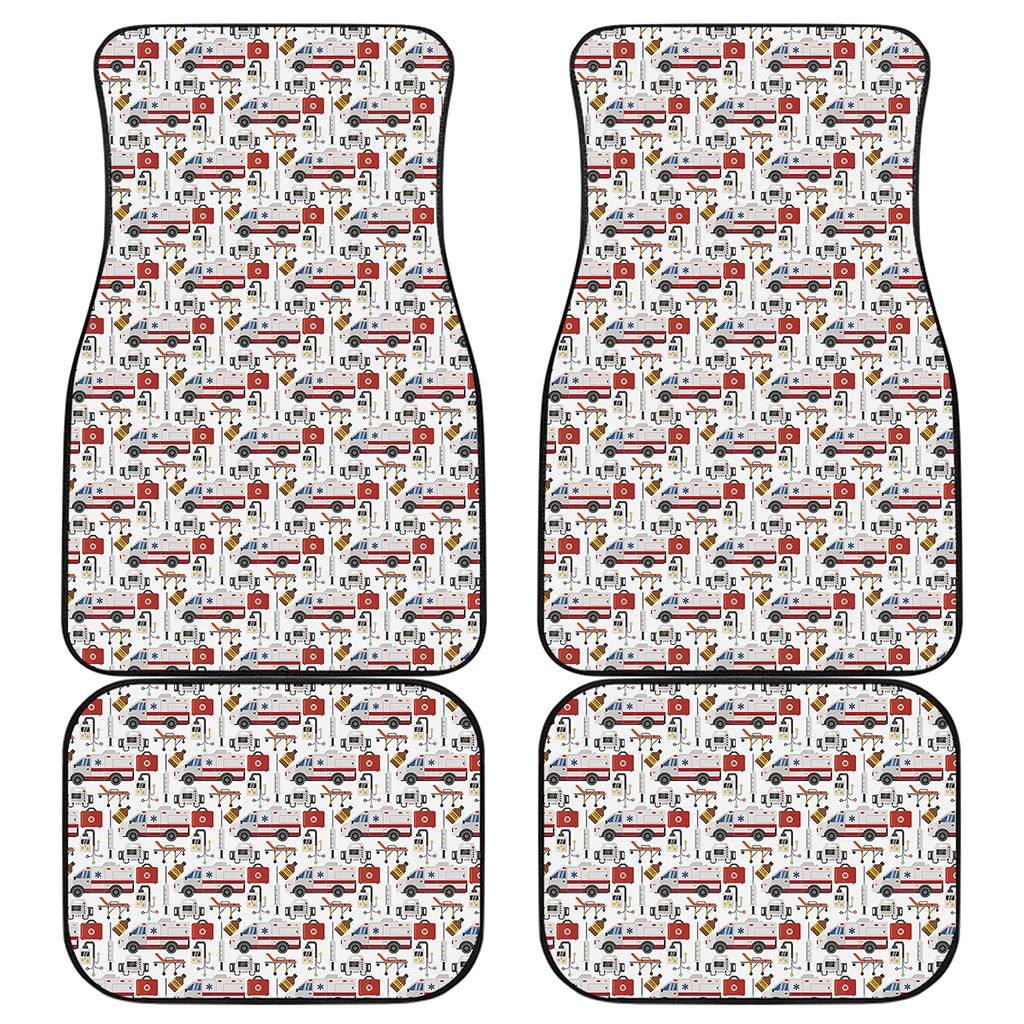 EMS Paramedic Pattern Print Front and Back Car Floor Mats