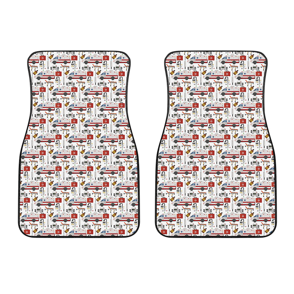 EMS Paramedic Pattern Print Front Car Floor Mats