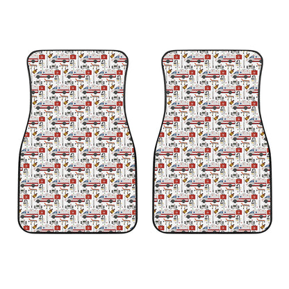 EMS Paramedic Pattern Print Front Car Floor Mats