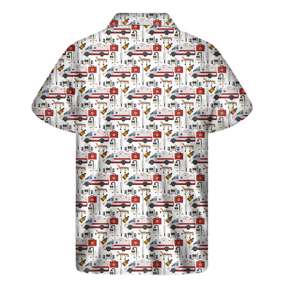 EMS Paramedic Pattern Print Men's Short Sleeve Shirt
