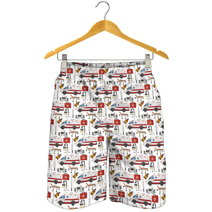 EMS Paramedic Pattern Print Men's Shorts