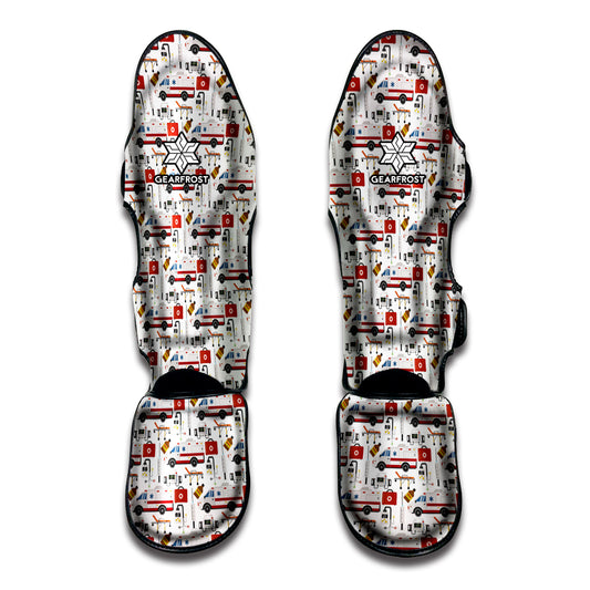 EMS Paramedic Pattern Print Muay Thai Shin Guard