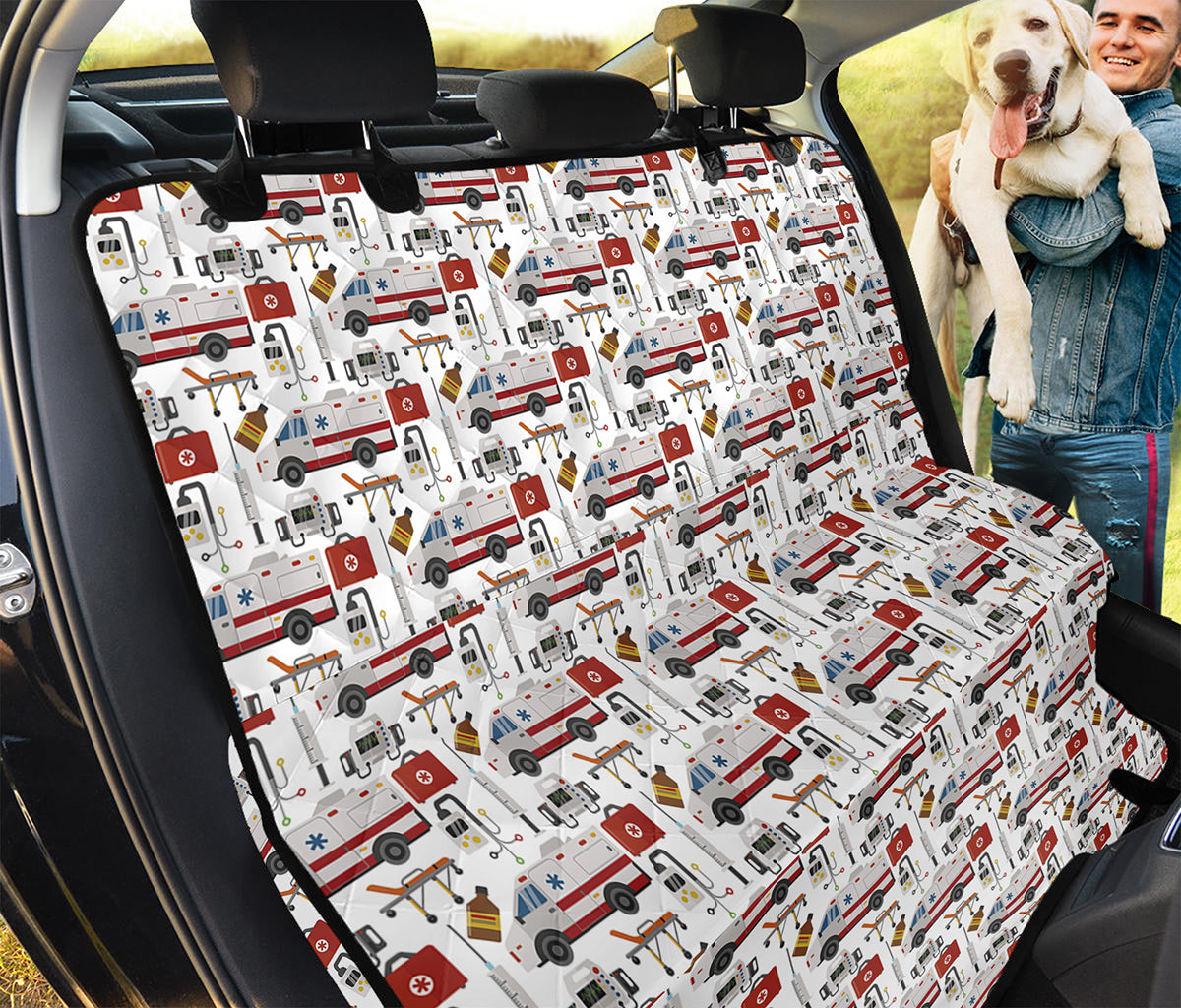 EMS Paramedic Pattern Print Pet Car Back Seat Cover