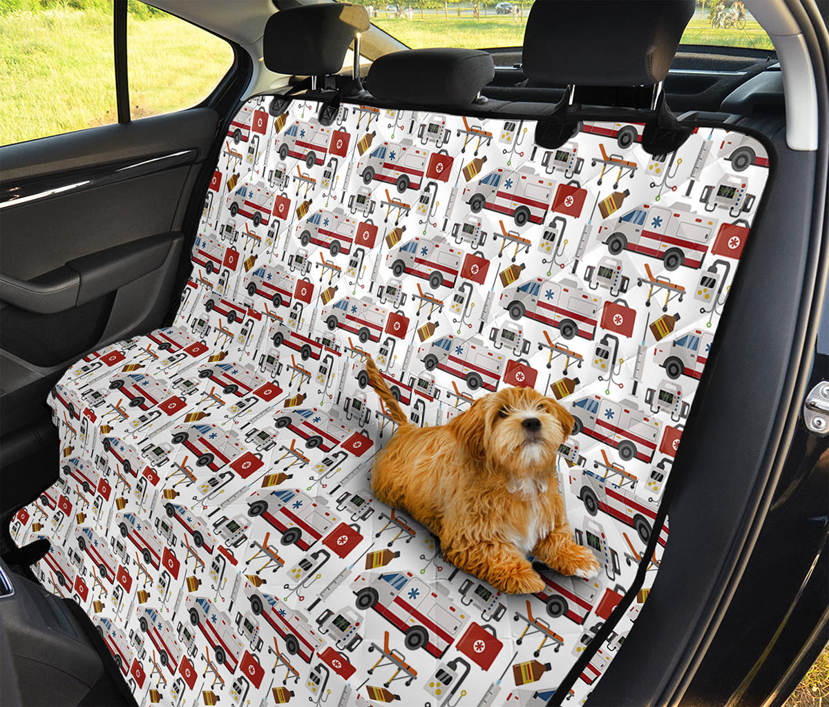 EMS Paramedic Pattern Print Pet Car Back Seat Cover