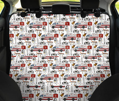 EMS Paramedic Pattern Print Pet Car Back Seat Cover