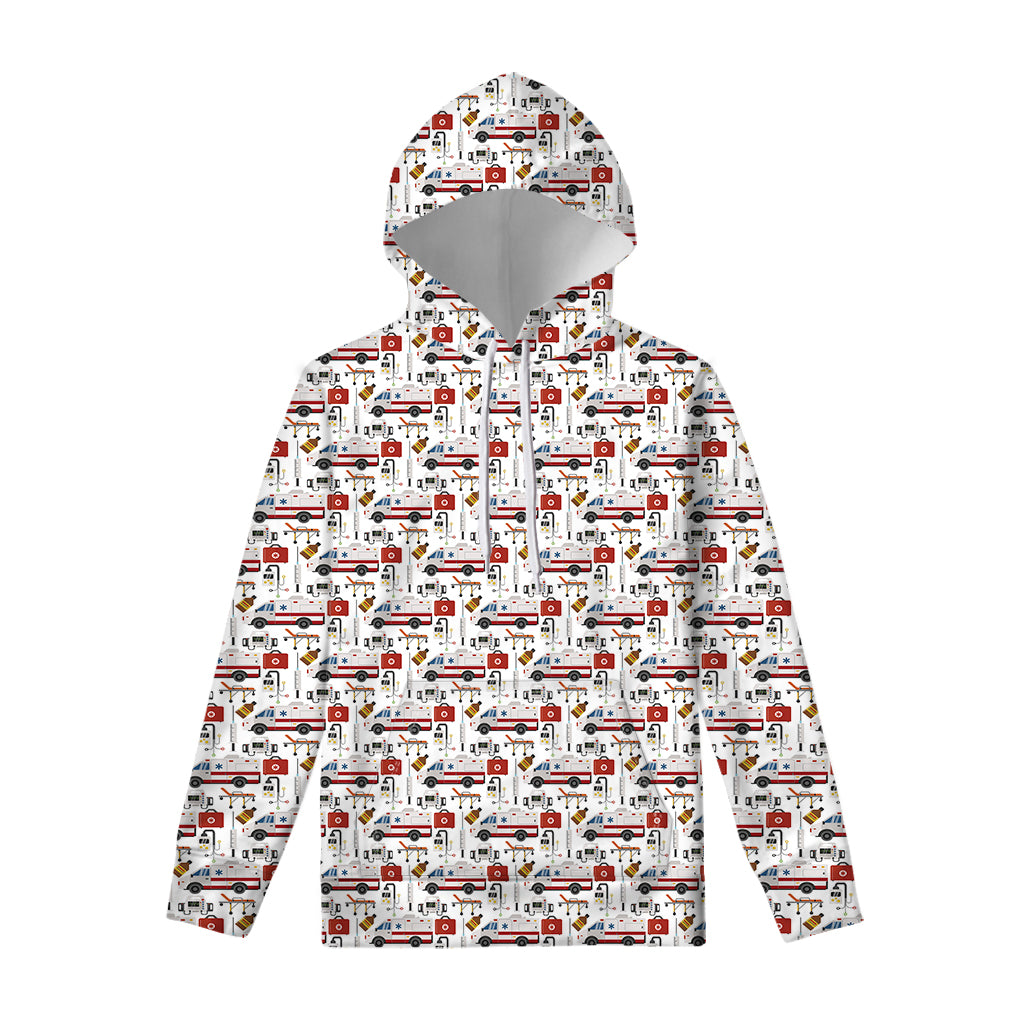 EMS Paramedic Pattern Print Pullover Hoodie