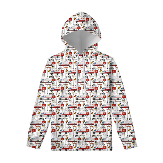 EMS Paramedic Pattern Print Pullover Hoodie