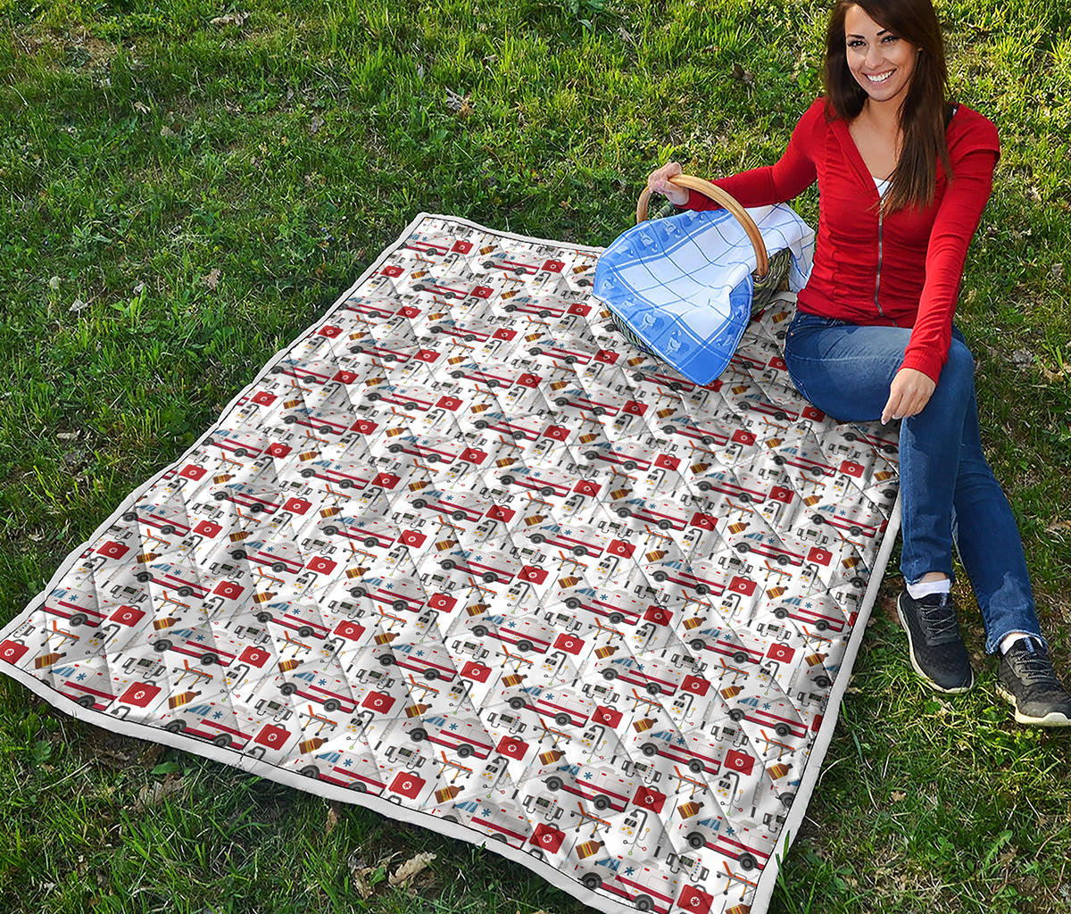 EMS Paramedic Pattern Print Quilt