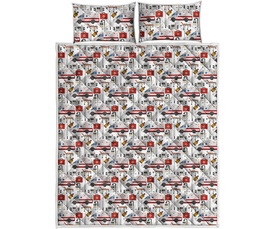 EMS Paramedic Pattern Print Quilt Bed Set