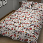 EMS Paramedic Pattern Print Quilt Bed Set