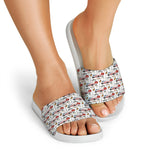 EMS Paramedic Pattern Print White Slide Sandals