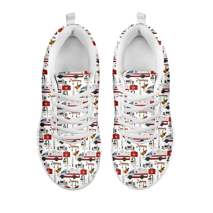 EMS Paramedic Pattern Print White Sneakers