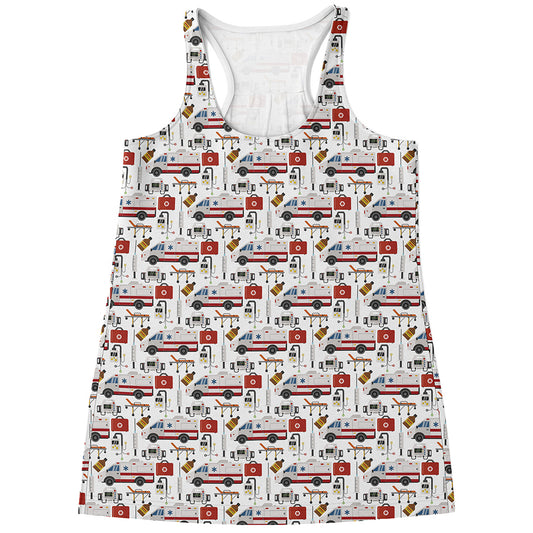 EMS Paramedic Pattern Print Women's Racerback Tank Top