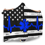 EMT/Paramedic Heartbeat Flag Hooded Blanket GearFrost