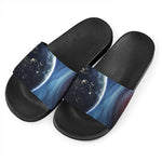 Endless Space Print Black Slide Sandals