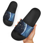 Endless Space Print Black Slide Sandals