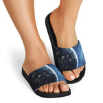 Endless Space Print Black Slide Sandals