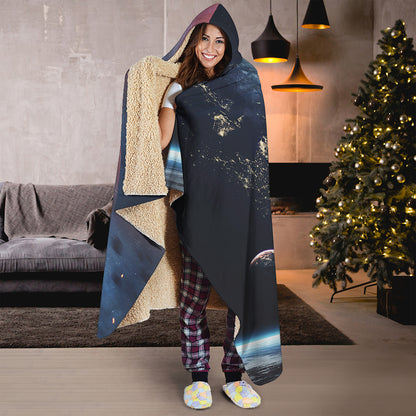 Endless Space Print Hooded Blanket