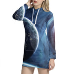 Endless Space Print Hoodie Dress