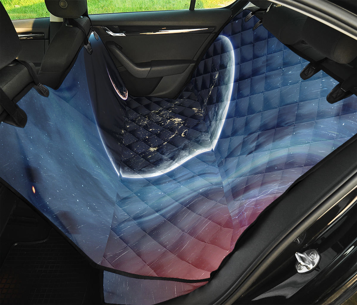 Endless Space Print Pet Car Back Seat Cover