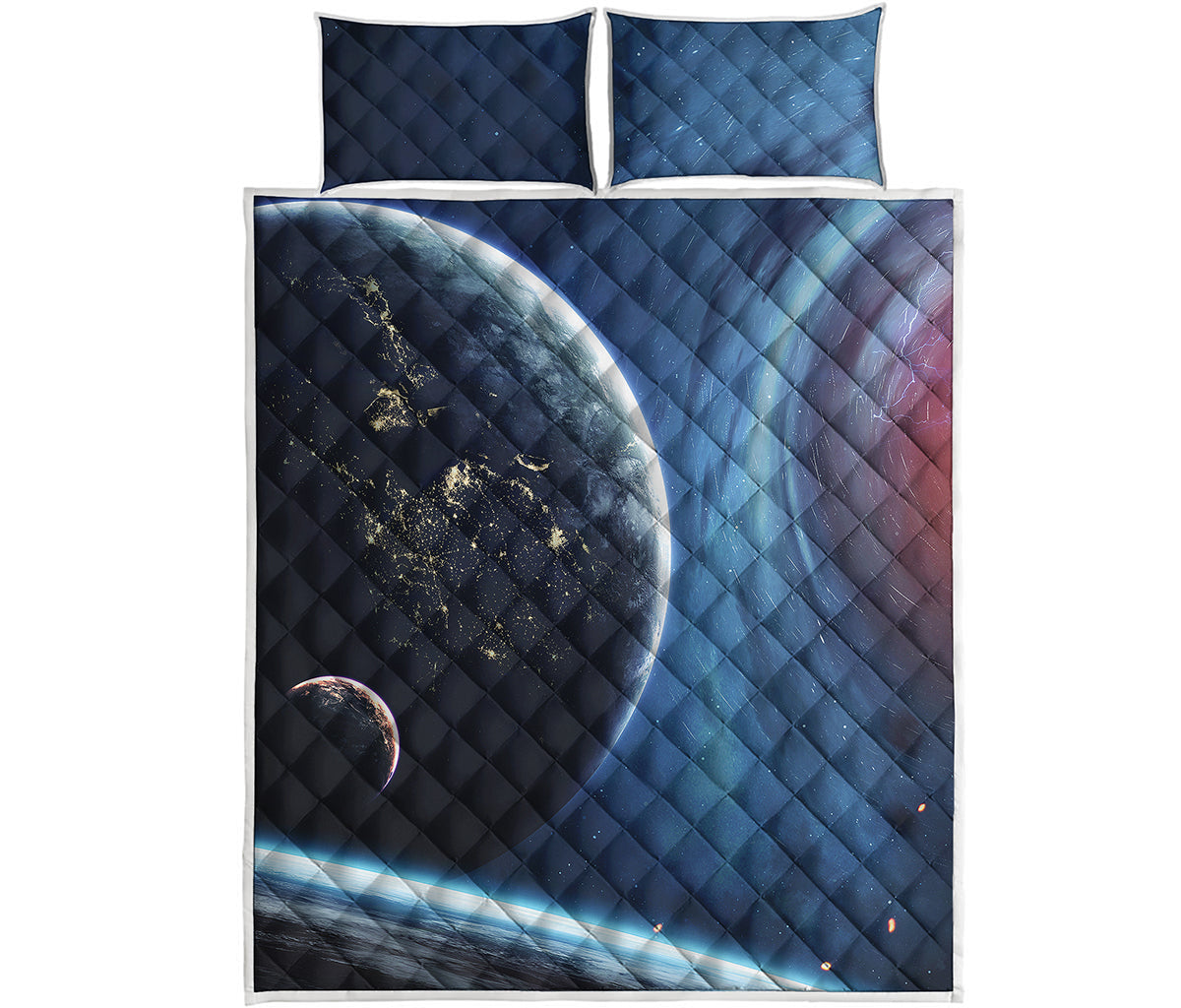 Endless Space Print Quilt Bed Set