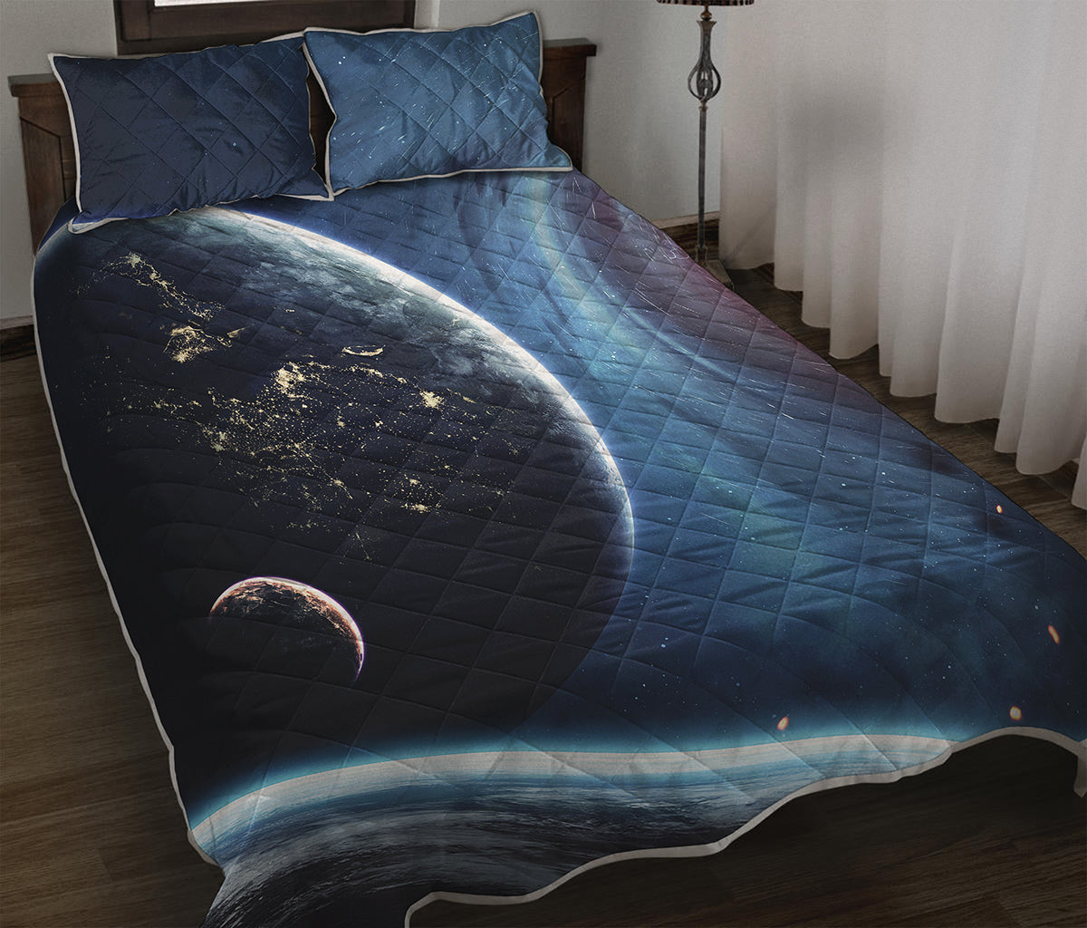 Endless Space Print Quilt Bed Set
